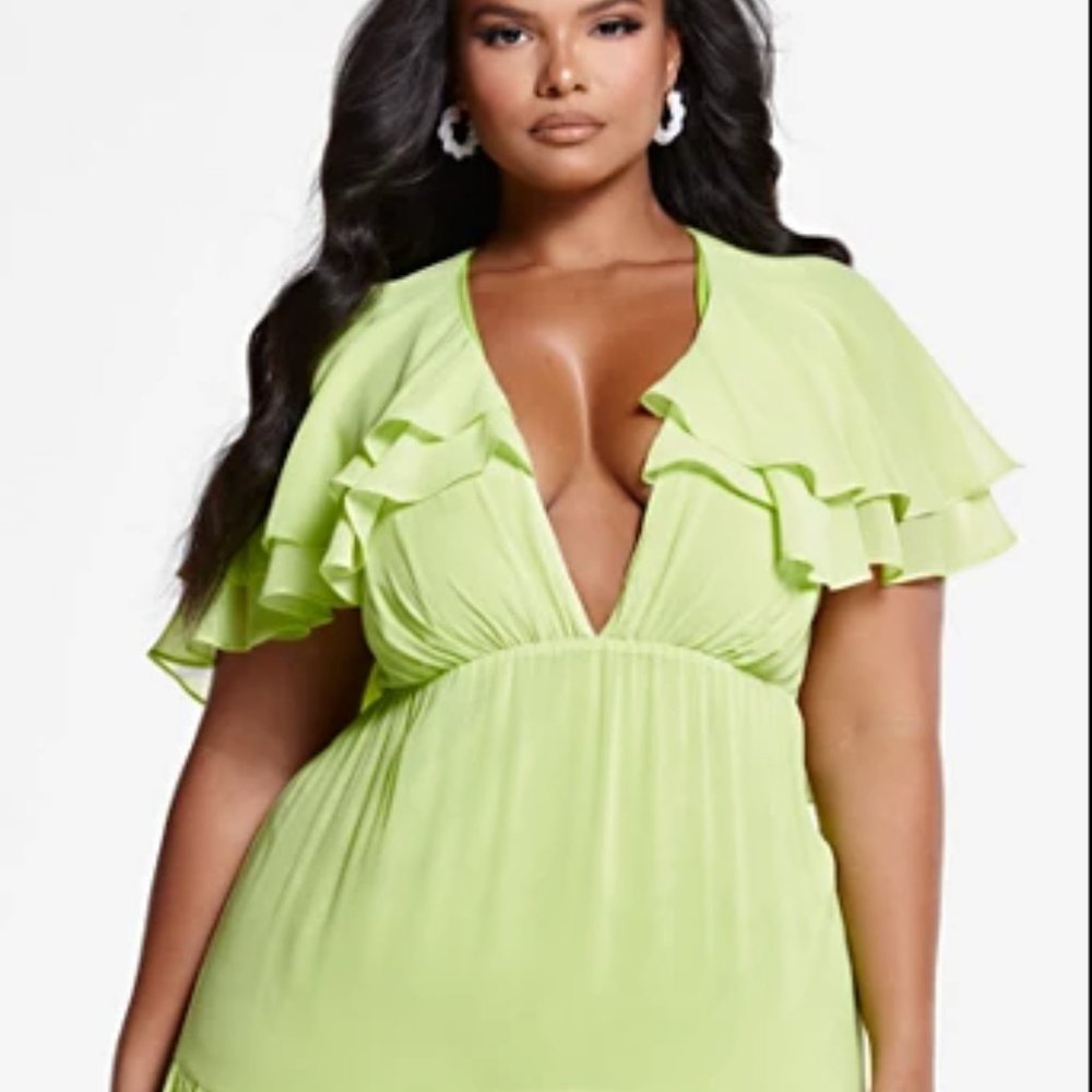 NWT Fashion to Figure Piper ruffle sleeve maxi dress